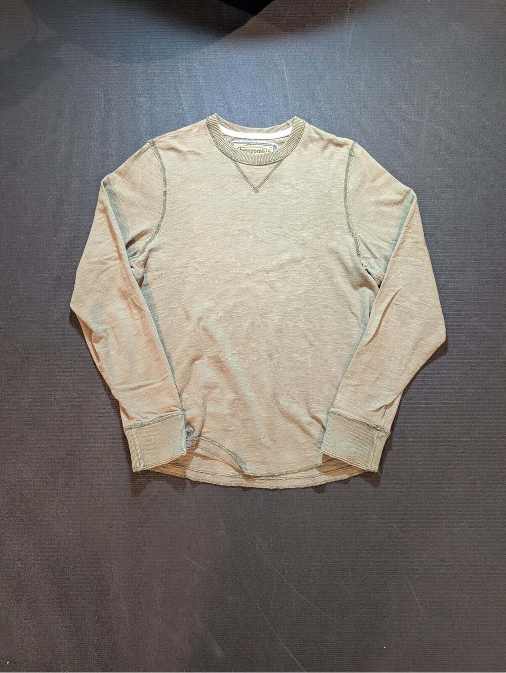 Vintage Abercrombie Fitch Thermal Long Sleeve Mens XL Olive Green 2000s Cotton